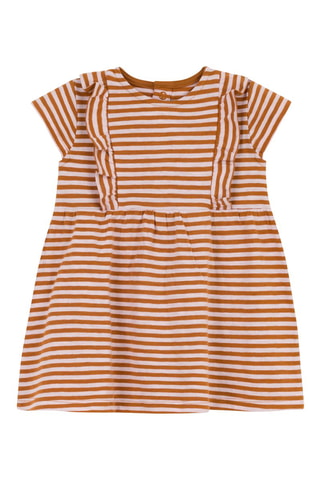 Vestido - Laranja e branco