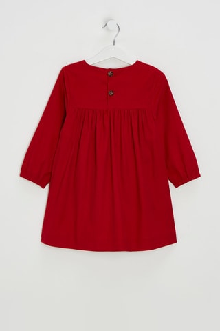 Vestido de mangas compridas. Vermelho