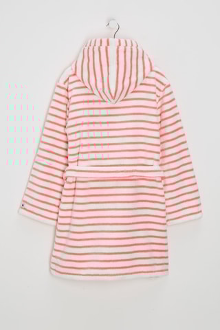 Roupão com capuz - Branco e coral