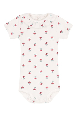 Body a maniche corte. - Bianco