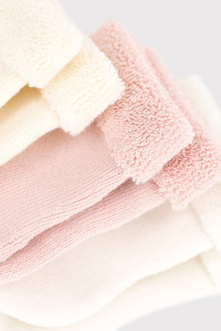 3 pares de meias - Branco e rosa