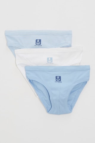 3 slip - Celeste e bianco