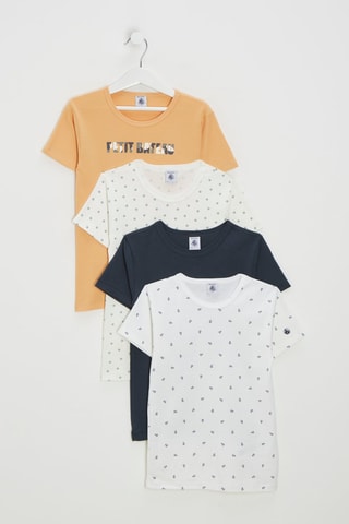 4 T-shirts - Wit en Roze 