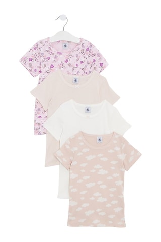 4 t-shirt - Rosa e bianco