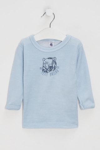 T-shirt in lana - Celeste