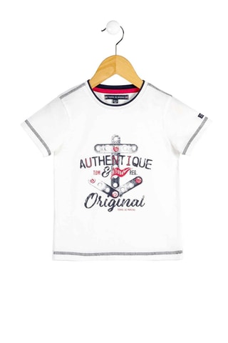 T-shirt Dixsou Branco e azul - Terre de Marins