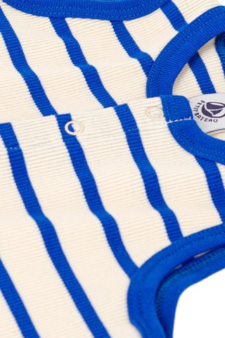 Macacão - Bege e azul-petróleo