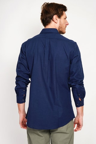 Chemise regular en lin - Bleu marine