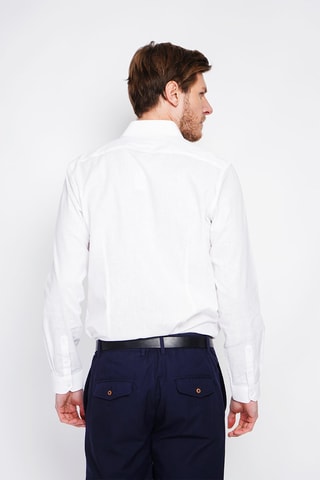 Chemise slim en lin - Blanc