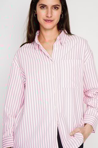 Chemisier oversize en lin - Rose clair