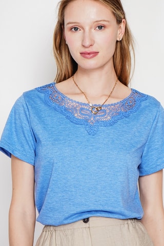 Linnen T-shirt - Blauw