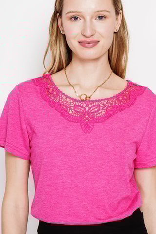 Linnen T-shirt - Fuchsia