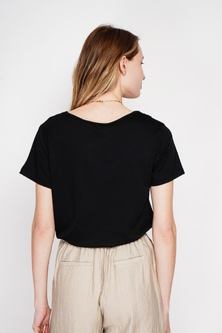 Linnen T-shirt - Zwart