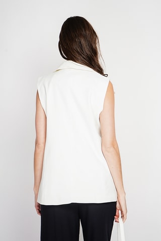 Mouwloos Linnen Jasje - Wit