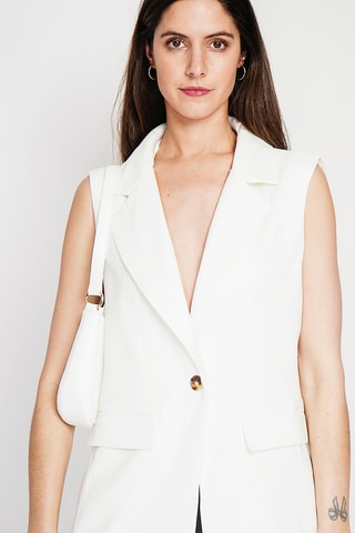 Mouwloos Linnen Jasje - Wit