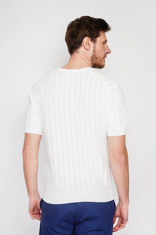 T-shirt en coton biologique et lin - Blanc