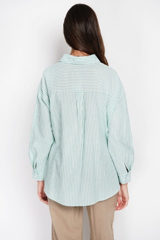 Linnen Blouse - Wit en groen