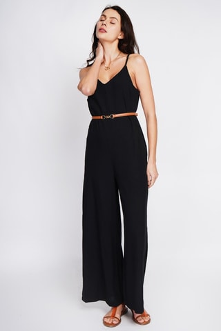 Salopette en lin - Noir