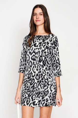 Robe fourreau - Noir - Blanc et noir