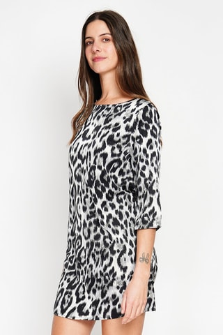 Robe fourreau - Noir - Blanc et noir