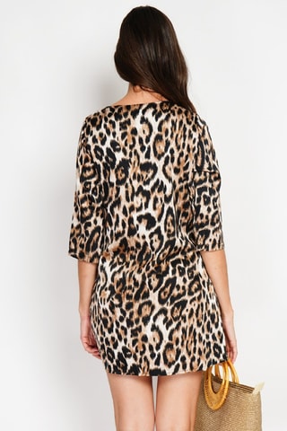 Nauwaansluitende Jurk - Camel - Bruin en zwart