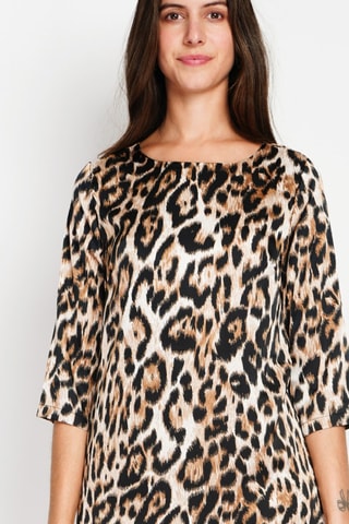 Nauwaansluitende Jurk - Camel - Bruin en zwart