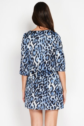 Robe fourreau - Blanc, bleu et noir