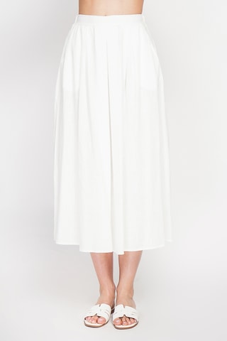 Gonna a campana in lino - Bianco