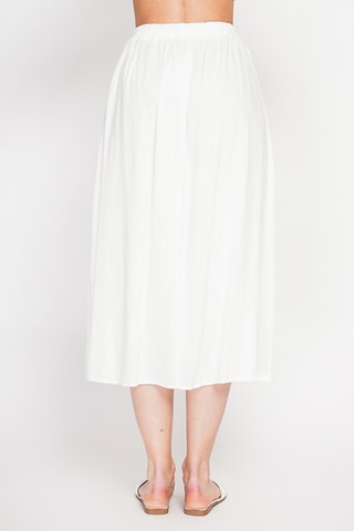 Gonna a campana in lino - Bianco