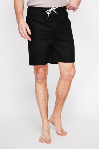 Linnen Bermuda - Zwart
