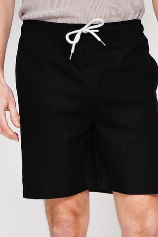 Linnen Bermuda - Zwart