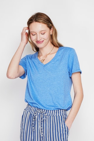 Linnen T-shirt - Blauw