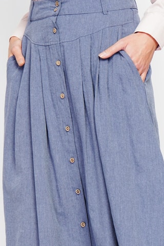 Lange Linnen Rok - Blauw