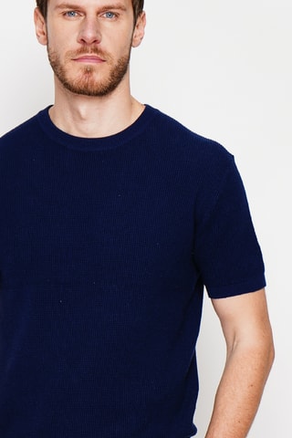 T-shirt en coton biologique - Bleu marine