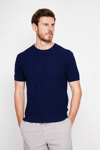 T-shirt en coton biologique - Bleu marine