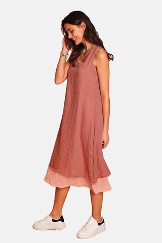 Robe en lin - Rose