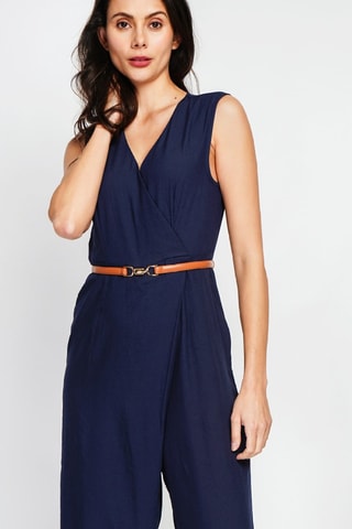 Salopette en lin - Bleu marine