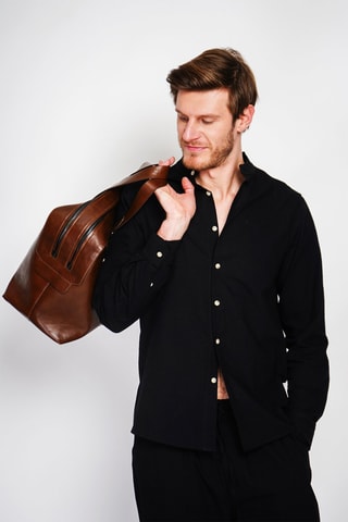 Chemise en lin - Noir