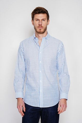 Chemise en lin - Bleu