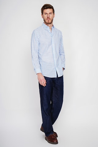 Chemise en lin - Bleu