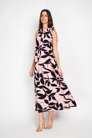 Robe longue - Noir et rose