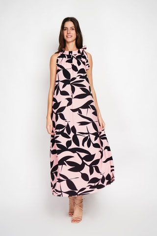 Robe longue - Noir et rose