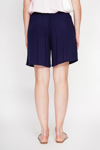 Linnen Bermuda - Wit - Marineblauw