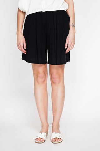 Bermuda in lino - Bianco - Nero