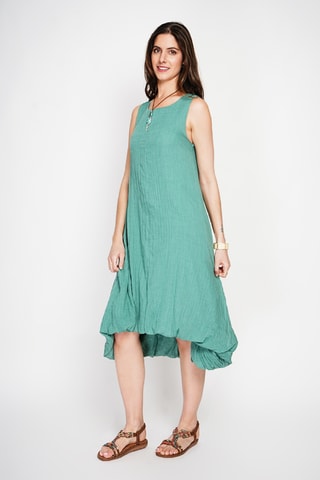 Robe boule en lin - Bleu