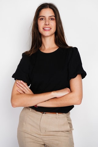 Linnen T-shirt - Zwart