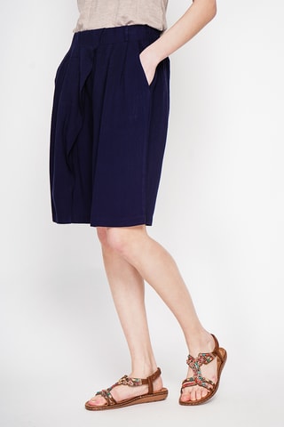 Linnen Bermuda - Marineblauw