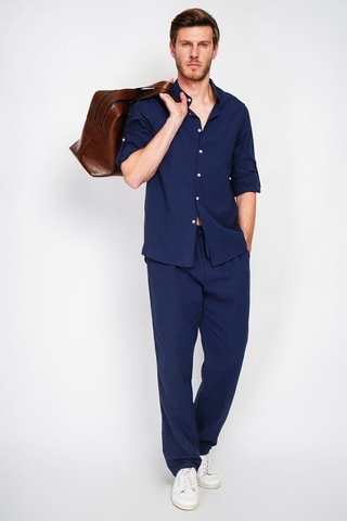 Chemise en lin - Bleu