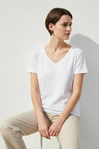 Linnen T-shirt - Wit