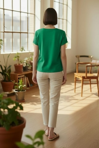 Linnen T-shirt - Groen